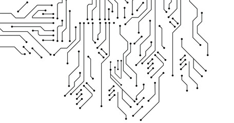 Circuit board vector illustration. Structure futuristic backdrop. Abstract black and white background with High-tech technology texture circuit board texture. Electronic motherboard vector design.
