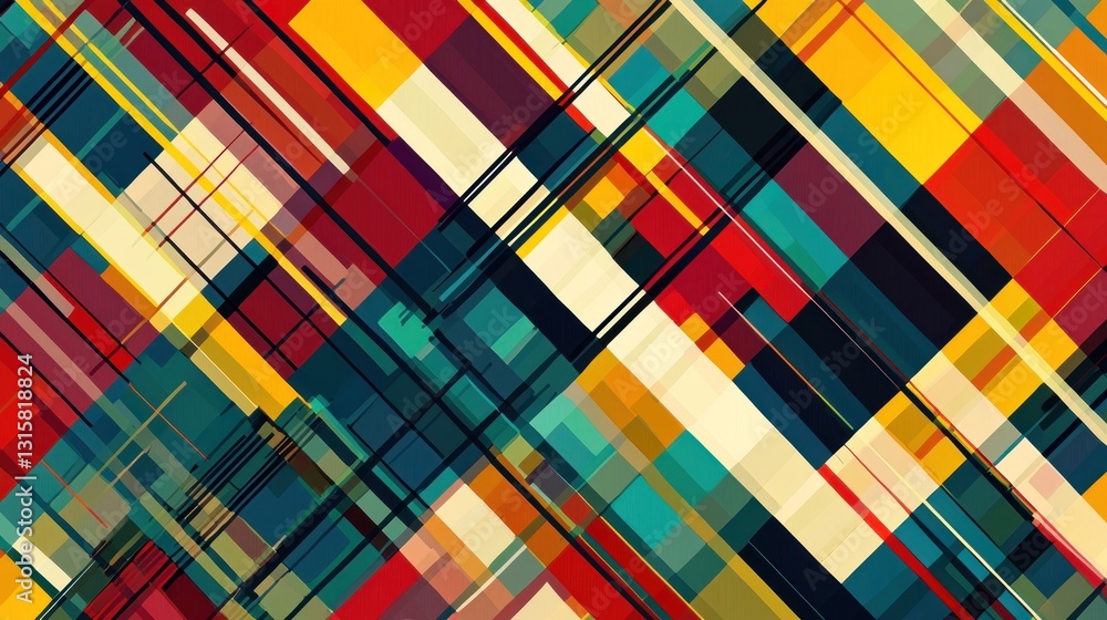 Poster abstract geometric colorful diagonal stripes pattern design