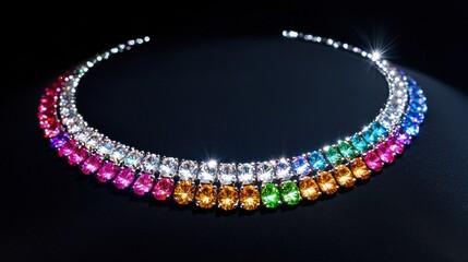 Rainbow Gemstone Necklace: A Dazzling Display of Color and Sparkle