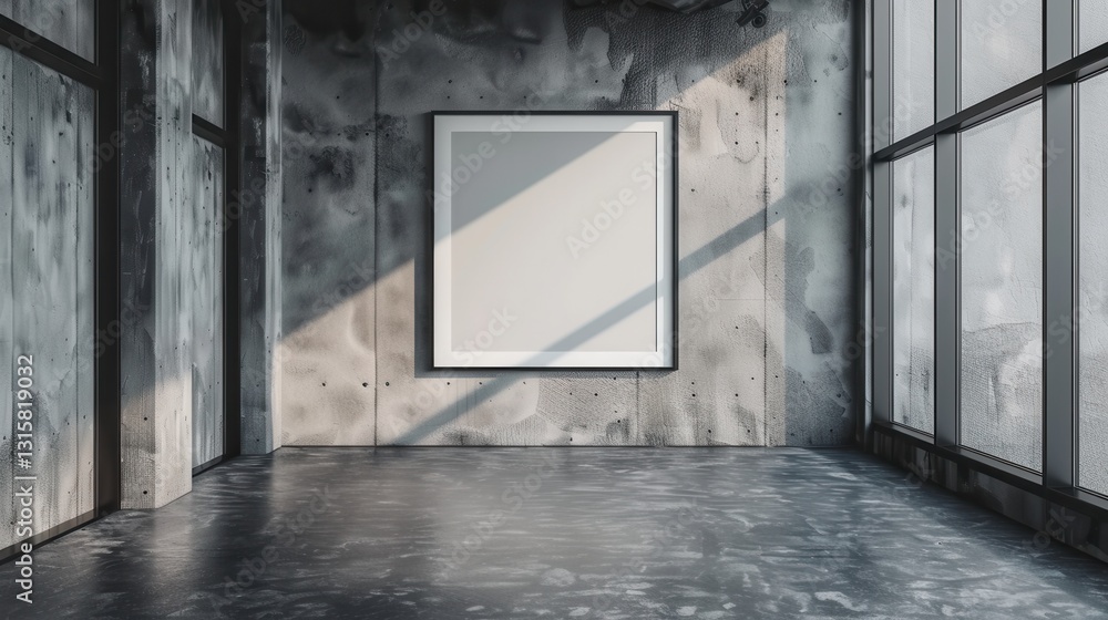 Poster Sophisticated gallery wall showcasing a portrait frame in a modern artistic setting with ample natural light