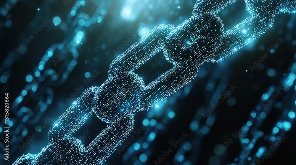 Poster digital representation of blockchain technology for business solutions
