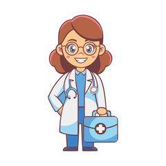 Fototapeta premium Doctor Staff Female Briefcase Icon