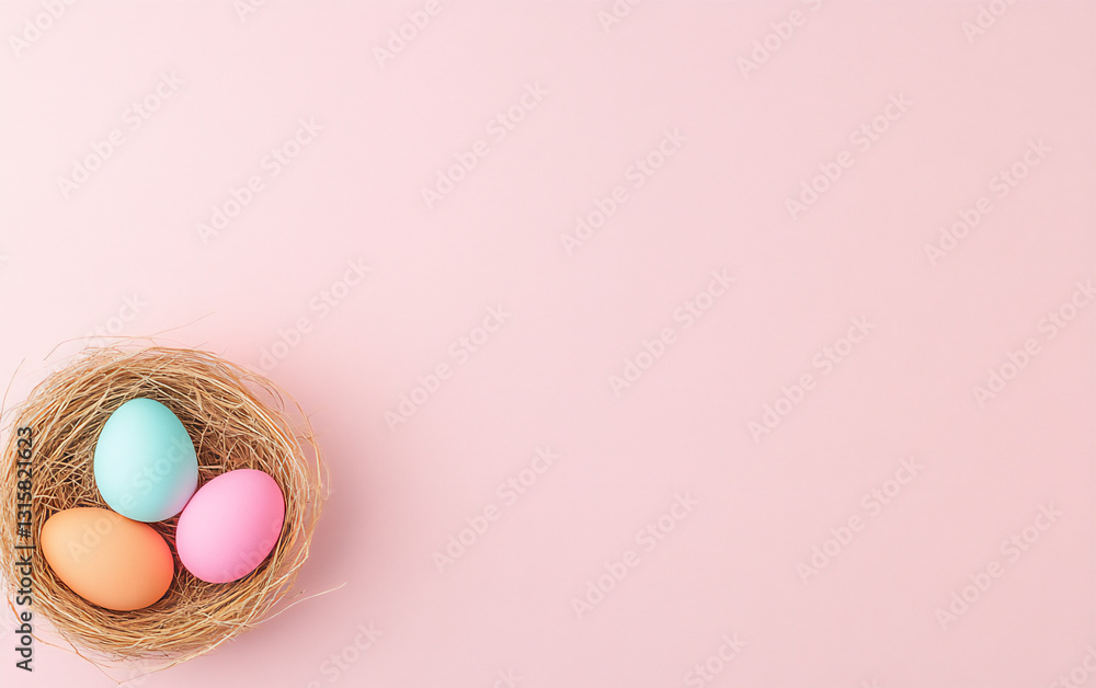 Poster a simple easter background with an empty white space in the center,