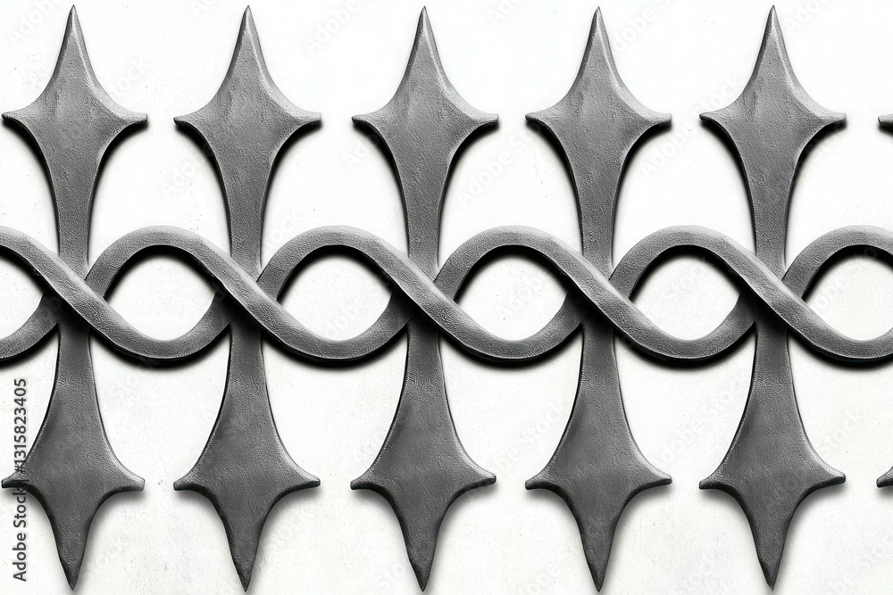 Poster Decorative Metal Pattern with Intricate Shapes and Unique Design Elements for Creative Projects