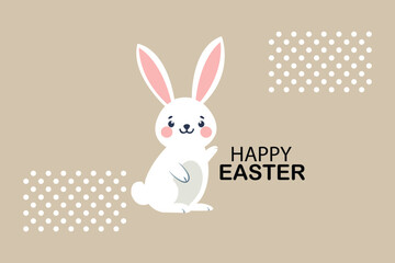 Cute Easter Bunny Vector Illustration