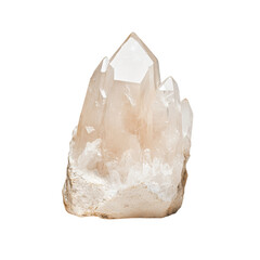 Glimmering Quartz Crystal Cluster with Natural Shape Isolated on transparent background