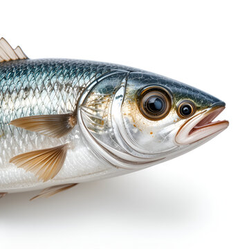 Capelin or caplin fish isolated on white background