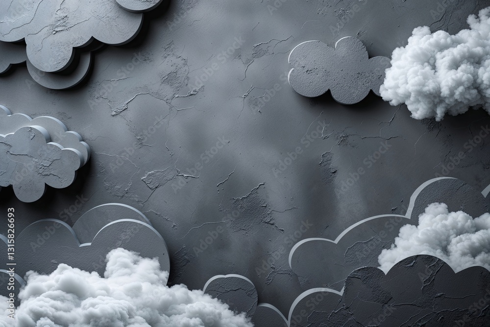 Poster elegant gray textured background with clouded edges for modern designs