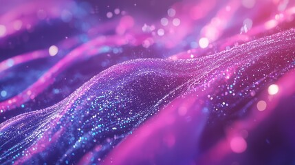 Abstract Purple and Pink Glitter Waves: A Dreamy Digital Art