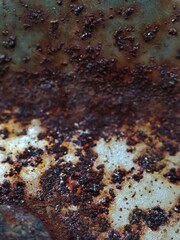 Rusted metal nut and bolt with corrosion details. Rusted mechanical components.Old rusty bolt, iron rod with screw threads.