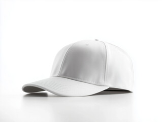 Fototapeta premium Mockup of a White Snapback Baseball Cap for Design and Branding Purposes.