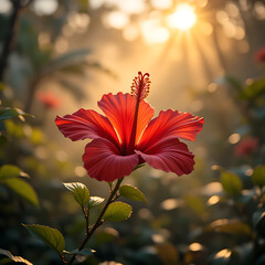 red hibiscus flower