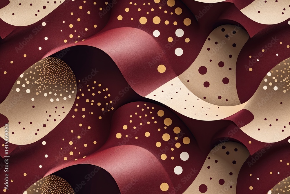 Poster burgundy tan textured wallpaper with unique design and dynamic dots pattern