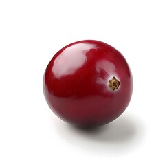 Obraz premium Realistic Single Cranberry on White Background in High Resolution