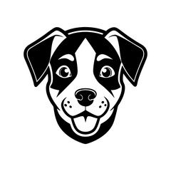 Fototapeta premium Adorable Black and White Puppy Face Illustration