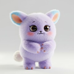 3D Cute Monster Alien Chibi Adorable Collection for Kids stock illustration, Cartoon kawaii colorful scary funny character, 3D render, realistic, toy monster