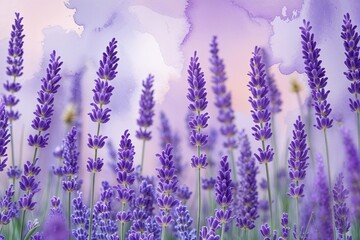 Obraz premium Serene Lavender Watercolor Background Ideal for Tranquil Home Decor