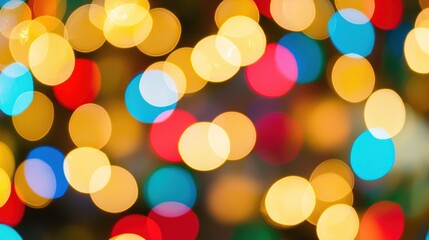 Abstract Festive Bokeh Lights Background: Colorful, Bright, and Defocused