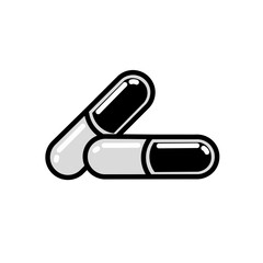 Capsule Glyph Style vector icon which can easily modify or edit. Capsule icon. pill icon.
