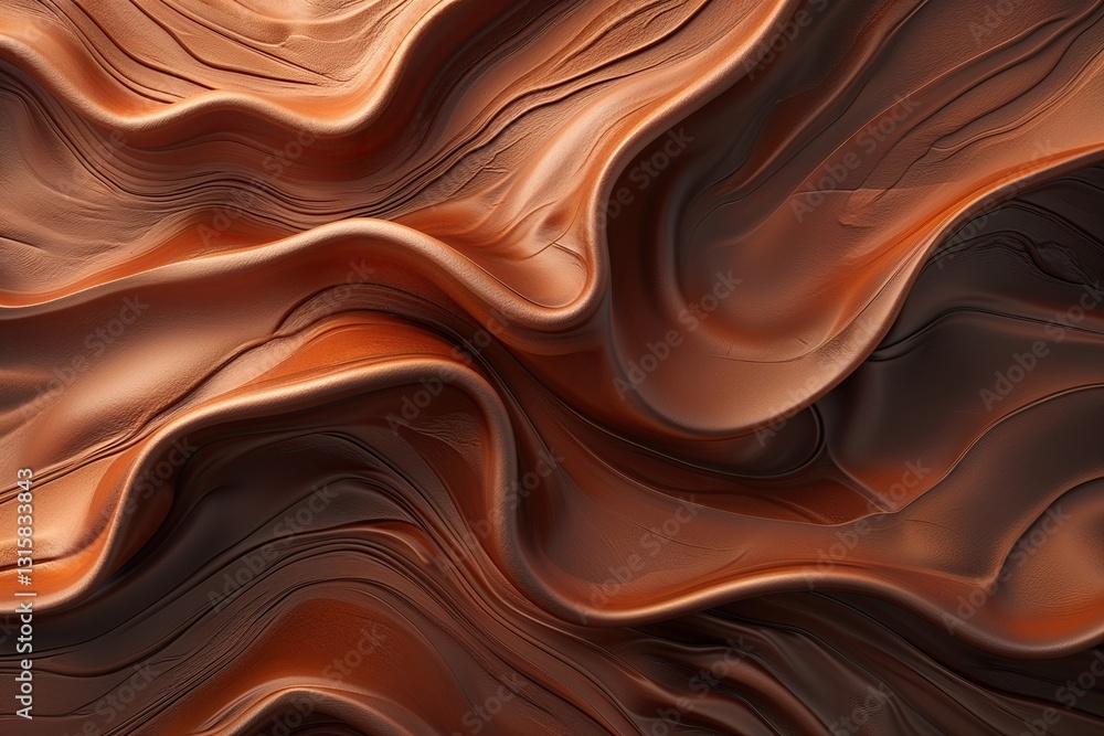 Poster rustic warm brown vector background with 3d illusion and soft light elements