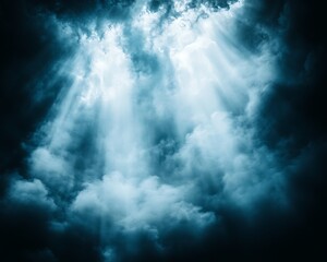 Obraz premium Celestial light piercing dark clouds