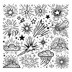 Black fireworks party design