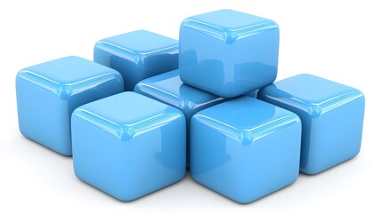 Fototapeta premium Abstract Composition of Shiny Blue Cubes