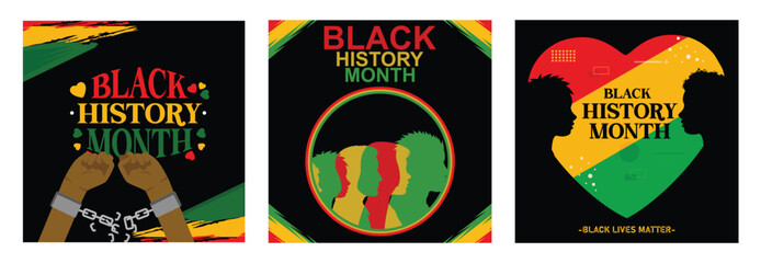 Black History Month themed illustrations celebrating African culture and heritage.