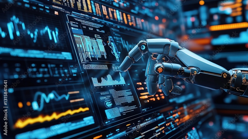 Poster ai technology assisting business executives in data analysis insights