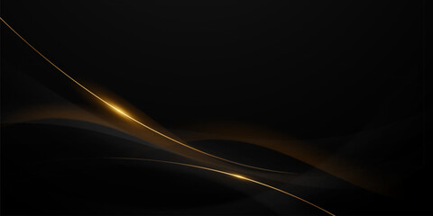 Black background with a luxurious gold effect. Vector illustration