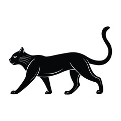 Stylish Cat Striding with Extended Graceful Steps