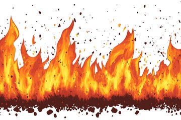 Fiery flames burning intensely