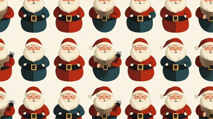 Festive Santa Claus Fabric Design with Cheerful Patterns for Holiday Decor