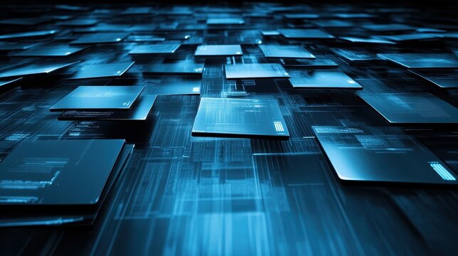 Abstract Digital Technology Background with Geometric Patterns and Shapes