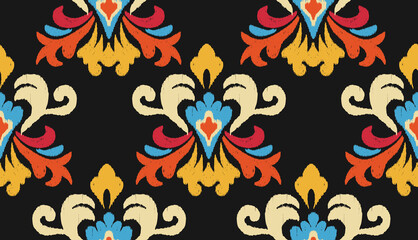 geometric ethnic vintage texture vector art design. textile fashion pattern line ikat seamless pattern and batik fabric texture asian background wallpaper geometry indian. Ethnic abstract ikat art .
