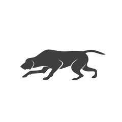 silhouette of hunting dog, vector art.