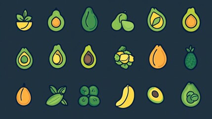 Assorted Fruits Icons