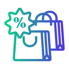 shopping Line Gradient Icon