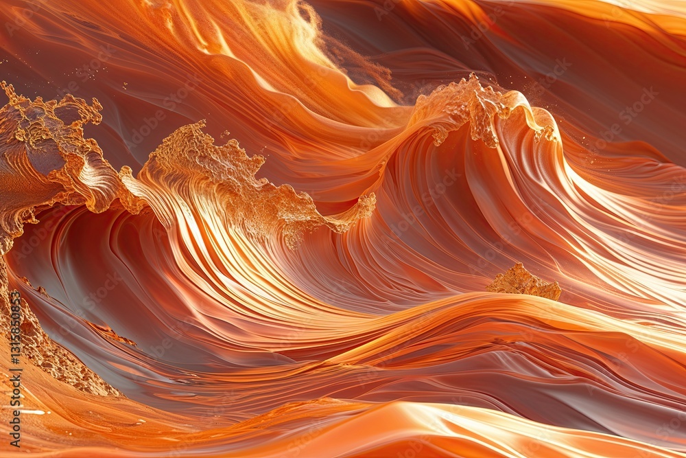 Poster modern orange wave digital background for stylish web and print design