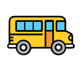 Bus School Transport Classic Yellow Vehicle Icon