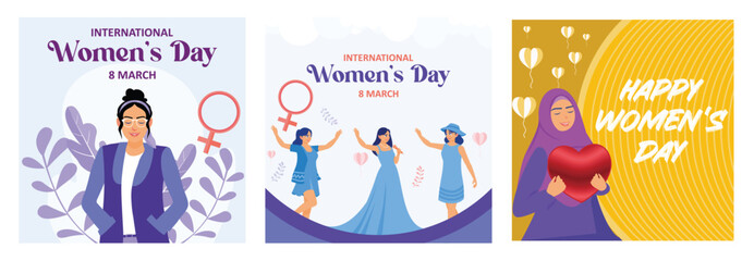 Celebrating International Women's Day with empowerment and diversity through illustrated artwork.