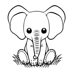 Naklejka premium elephant coloring illustration