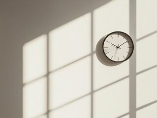 Wall Clock Sunlight Shadows