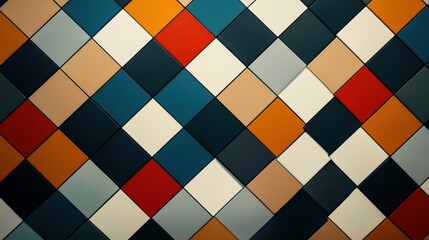 Vibrant Colorful Pattern of Interlocking Squares Creating Dynamic Visuals