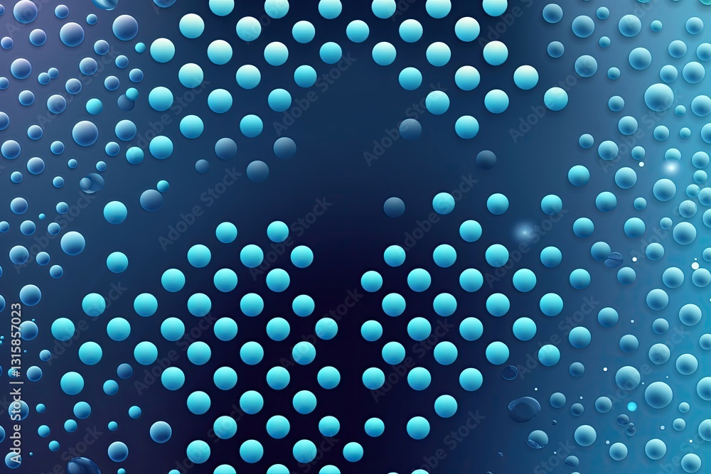 Poster Cool Cyan Gradient Dots Pattern - Modern Abstract Graphic Design