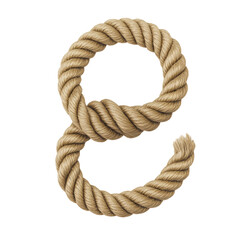 Rope Number Eight Design for Creative Projects Isolated on transparent background
