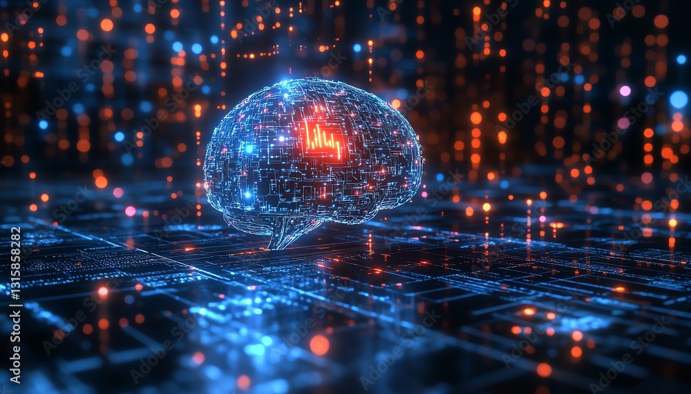Poster ai concept with an autonomous brain