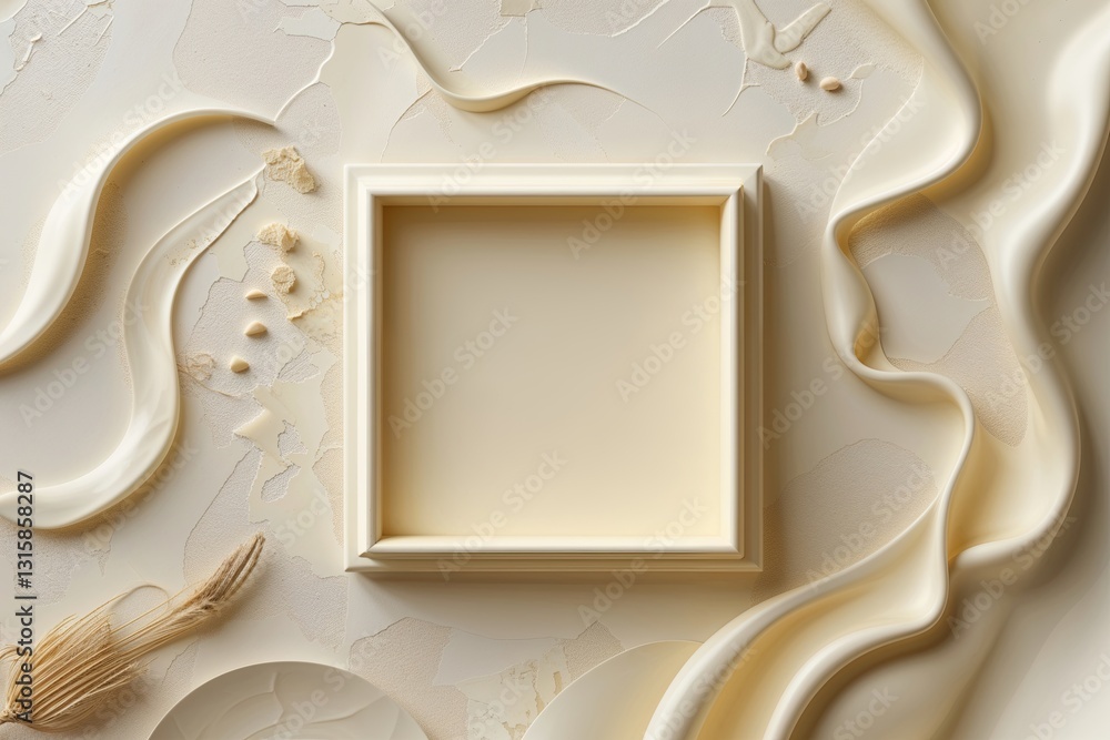 Poster sophisticated cream canvas design template with subtle gradient texture
