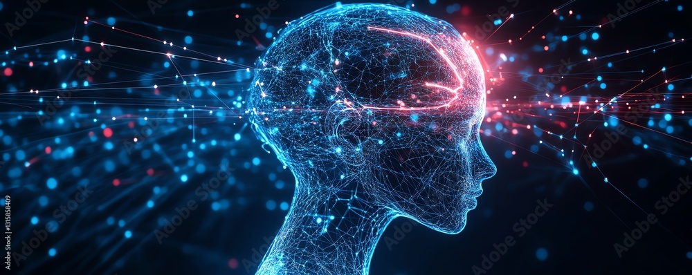 Aufkleber Artificial intelligence concept with robotic automation