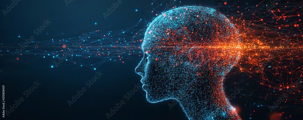 Aufkleber artificial intelligence concept with robotic automation